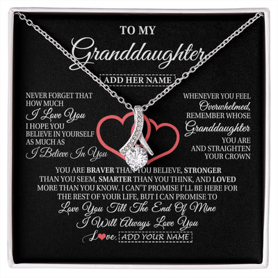 Alluring Beauty Necklace 14K White Gold Finish | 1 | Personalized To My Granddaughter Birthday Gifts From Granparents Always Love You Granddaughter Gifts Necklace Jewelry Christmas Custom Gift Box Message Card | siriusteestore.myshopify