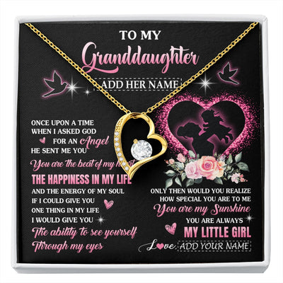 Forever Love Necklace 18K Yellow Gold Finish | 1 | Personalized To My Granddaughter From Grandma Nana Necklace Once Upon A Time Birthday Graduation Gifts For Granddaughter Gifts Christmas Gift Box Message Card | siriusteestore.myshopify