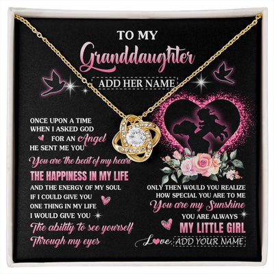 Love Knot Necklace 18K Yellow Gold Finish | 1 | Personalized To My Granddaughter From Grandma Nana Necklace Once Upon A Time Birthday Graduation Gifts For Granddaughter Gifts Christmas Gift Box Message Card | siriusteestore.myshopify