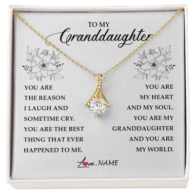 Alluring Beauty Necklace 18K Yellow Gold Finish | Personalized To My Granddaughter From Grandma You Are My Heart My And My Sould Granddaughter Jewelry Birthday Christmas Customized Gift Box Message Card | siriusteestore