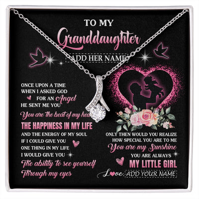 Alluring Beauty Necklace 14K White Gold Finish | 1 | Personalized To My Granddaughter From Grandpa Papa Necklace Once Upon A Time Birthday Graduation Gifts For Granddaughter Gifts Christmas Gift Box Message Card | siriusteestore.myshopify