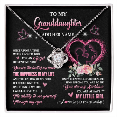 Love Knot Necklace 14K White Gold Finish | 1 | Personalized To My Granddaughter From Grandpa Papa Necklace Once Upon A Time Birthday Graduation Gifts For Granddaughter Gifts Christmas Gift Box Message Card | siriusteestore.myshopify