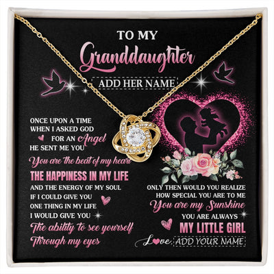 Love Knot Necklace 18K Yellow Gold Finish | 1 | Personalized To My Granddaughter From Grandpa Papa Necklace Once Upon A Time Birthday Graduation Gifts For Granddaughter Gifts Christmas Gift Box Message Card | siriusteestore.myshopify