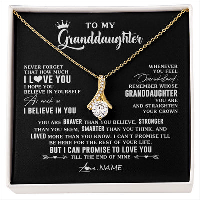 Alluring Beauty Necklace 18K Yellow Gold Finish | 1 | Personalized To My Granddaughter Gifs From Grandma Necklace How Much I Love You Granddaughter Birthday Graduation Christmas Customized Gift Box Message Card | siriusteestore