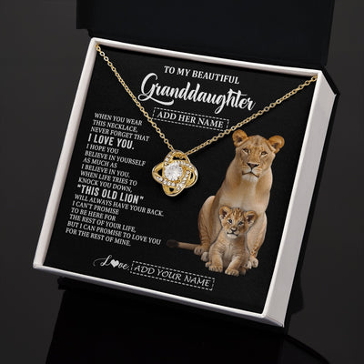 Love Knot Necklace 18K Yellow Gold Finish | 2 | Personalized To My Granddaughter Gifts From Grandma Gigi Necklace This Old Lion Love You Granddaughter Birthday Gifts Christmas Custom Gift Box Message Card | https://siriusteestore.
