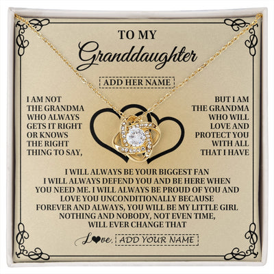 Love Knot Necklace 18K Yellow Gold Finish | 1 | Personalized To My Granddaughter Gifts From Grandma Granddaughter Birthday Gifts Jewelry Women Granddaughter Pendant Necklace Christmas Gift Box Message Card | https://siriusteestore.