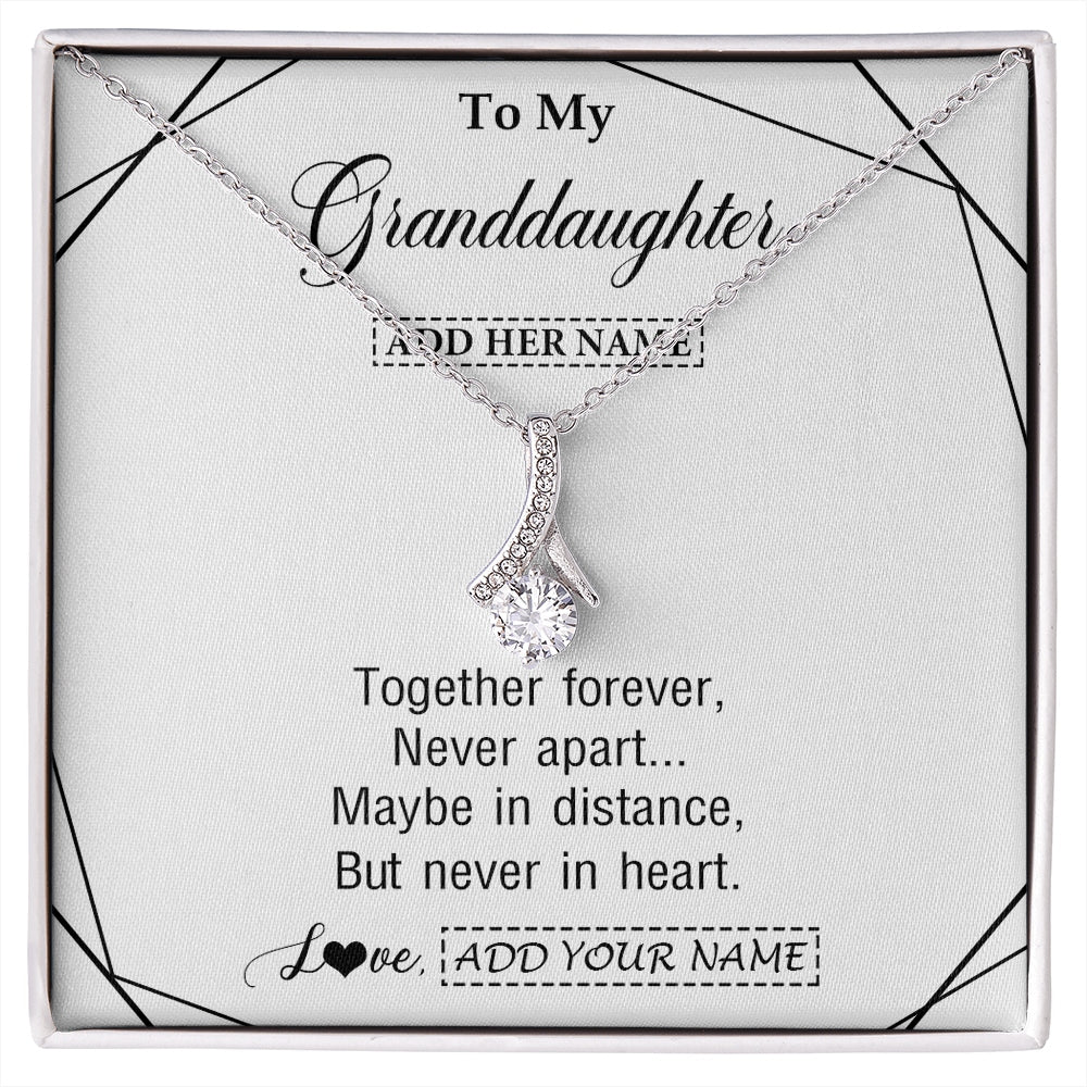 Alluring Beauty Necklace 14K White Gold Finish | 1 | Personalized To My Granddaughter Gifts From Grandma Necklace Together Forever With Heartfelt Message Granddaughter Birthday Christmas Gift Box Message Card | https://siriusteestore.