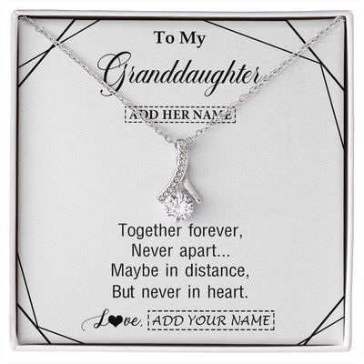 Alluring Beauty Necklace 14K White Gold Finish | 1 | Personalized To My Granddaughter Gifts From Grandma Necklace Together Forever With Heartfelt Message Granddaughter Birthday Christmas Gift Box Message Card | https://siriusteestore.