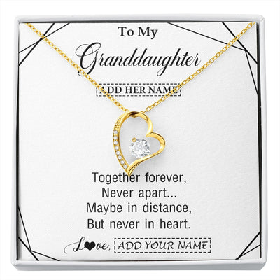 Forever Love Necklace 18K Yellow Gold Finish | 1 | Personalized To My Granddaughter Gifts From Grandma Necklace Together Forever With Heartfelt Message Granddaughter Birthday Christmas Gift Box Message Card | https://siriusteestore.