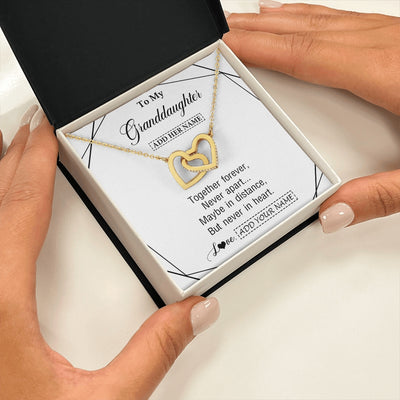 Interlocking Hearts Necklace 18K Yellow Gold Finish | 2 | Personalized To My Granddaughter Gifts From Grandma Necklace Together Forever With Heartfelt Message Granddaughter Birthday Christmas Gift Box Message Card | https://siriusteestore.