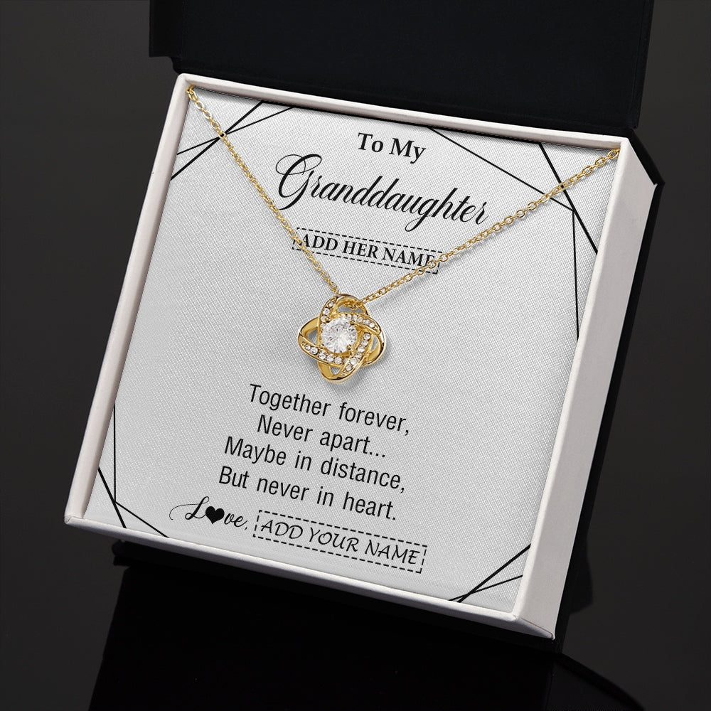 Love Knot Necklace 18K Yellow Gold Finish | 2 | Personalized To My Granddaughter Gifts From Grandma Necklace Together Forever With Heartfelt Message Granddaughter Birthday Christmas Gift Box Message Card | https://siriusteestore.