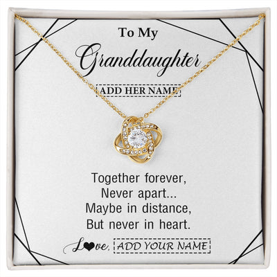 Love Knot Necklace 18K Yellow Gold Finish | 1 | Personalized To My Granddaughter Gifts From Grandma Necklace Together Forever With Heartfelt Message Granddaughter Birthday Christmas Gift Box Message Card | https://siriusteestore.