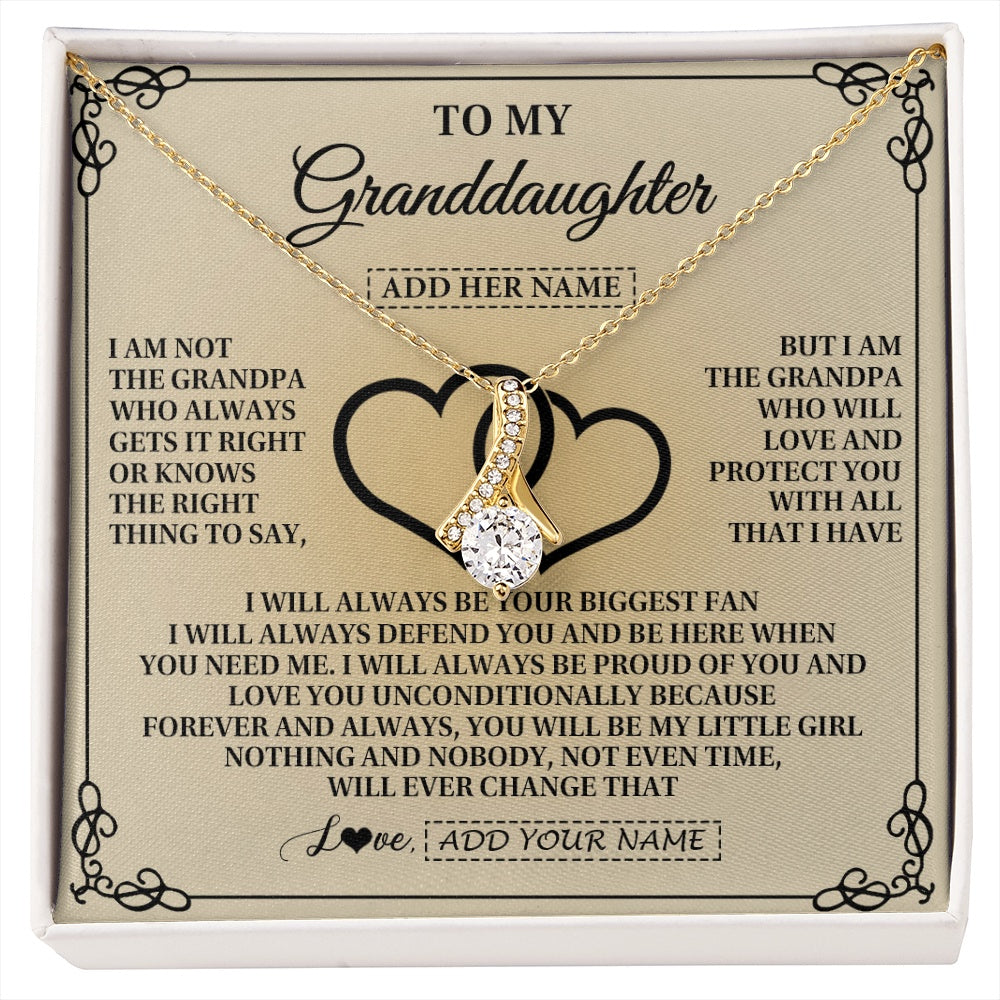 Alluring Beauty Necklace 18K Yellow Gold Finish | 1 | Personalized To My Granddaughter Gifts From Grandpa Granddaughter Birthday Gifts Jewelry Women Granddaughter Pendant Necklace Christmas Gift Box Message Card | https://siriusteestore.