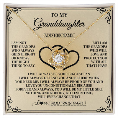 Love Knot Necklace 18K Yellow Gold Finish | 1 | Personalized To My Granddaughter Gifts From Grandpa Granddaughter Birthday Gifts Jewelry Women Granddaughter Pendant Necklace Christmas Gift Box Message Card | https://siriusteestore.