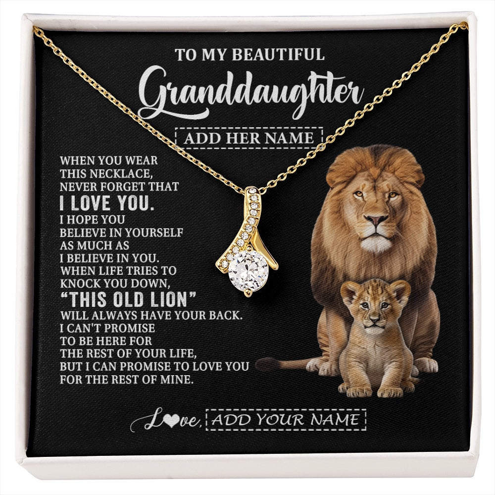 Alluring Beauty Necklace 18K Yellow Gold Finish | 1 | Personalized To My Granddaughter Gifts From Papa Grandpa Necklace This Old Lion Love You Granddaughter Birthday Gifts Christmas Custom Gift Box Message Card | https://siriusteestore.