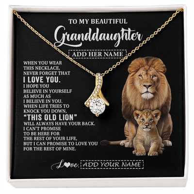 Alluring Beauty Necklace 18K Yellow Gold Finish | 1 | Personalized To My Granddaughter Gifts From Papa Grandpa Necklace This Old Lion Love You Granddaughter Birthday Gifts Christmas Custom Gift Box Message Card | https://siriusteestore.