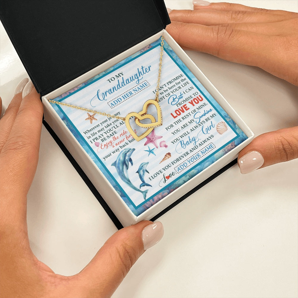 Interlocking Hearts Necklace 18K Yellow Gold Finish | 2 | Personalized To My Granddaughter Gifts Necklace Dolphin From Grandma My Sunshine For Jewelry Granddaughter Birthday Gift Christmas Custom Gift Box Message Card | https://siriusteestore.