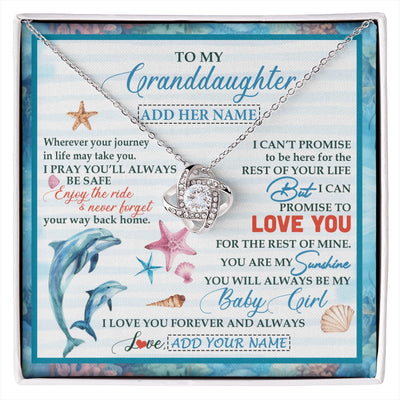 Love Knot Necklace 14K White Gold Finish | 1 | Personalized To My Granddaughter Gifts Necklace Dolphin From Grandma My Sunshine For Jewelry Granddaughter Birthday Gift Christmas Custom Gift Box Message Card | https://siriusteestore.