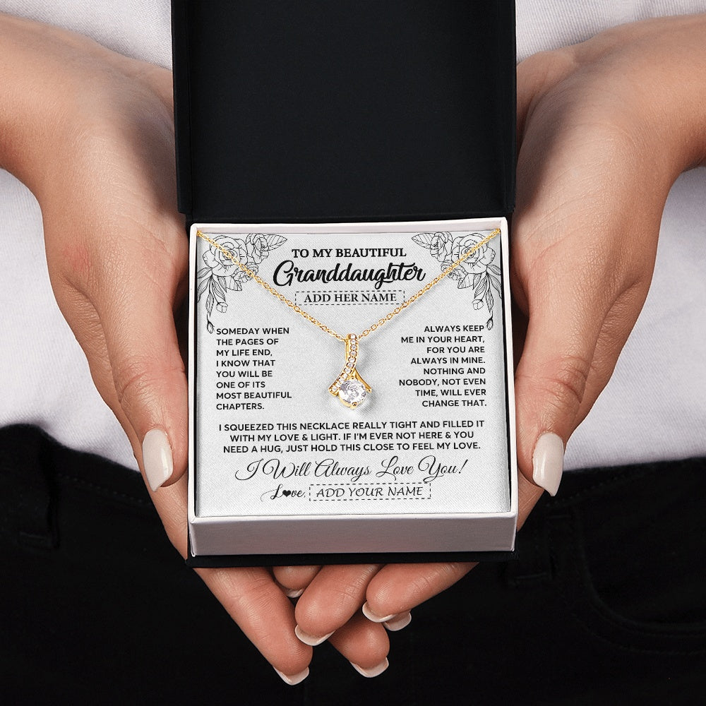 Alluring Beauty Necklace 18K Yellow Gold Finish | 2 | Personalized To My Granddaughter Gifts Necklace From Grandma Grandpa Someday When The Pages Birthday Granddaughter Christmas Graduation Gift Box Message Card | https://siriusteestore.