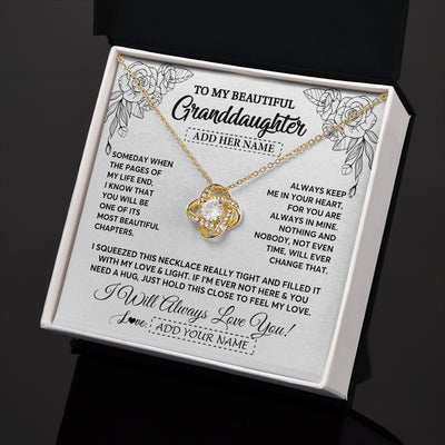 Love Knot Necklace 18K Yellow Gold Finish | 2 | Personalized To My Granddaughter Gifts Necklace From Grandma Grandpa Someday When The Pages Birthday Granddaughter Christmas Graduation Gift Box Message Card | https://siriusteestore.