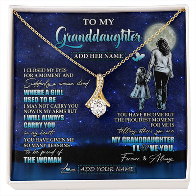 Alluring Beauty Necklace 18K Yellow Gold Finish | 1 | Personalized To My Granddaughter Gifts Necklace From Grandma I Closed My Eyes For A Moment Granddaughter Birthday Graduation Christmas Gift Box Message Card | siriusteestore.myshopify