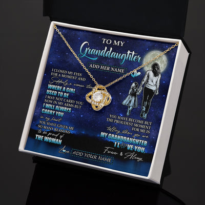 Love Knot Necklace 18K Yellow Gold Finish | 2 | Personalized To My Granddaughter Gifts Necklace From Grandma I Closed My Eyes For A Moment Granddaughter Birthday Graduation Christmas Gift Box Message Card | siriusteestore.myshopify