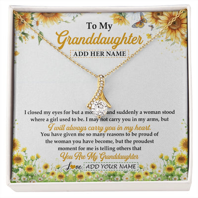 Alluring Beauty Necklace 18K Yellow Gold Finish | 1 | Personalized To My Granddaughter Gifts Necklace From Grandma I Closed My Eyes Sunflower Best Granddaughter Birthday Gifts Christmas Gift Box Message Card | siriusteestore.myshopify