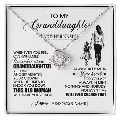 Love Knot Necklace 14K White Gold Finish | 1 | Personalized To My Granddaughter Gifts Necklace From Grandma Nana Whenever Woman Unique Birthday Gifts For Granddaughter Christmas Gift Box Message Card | siriusteestore.myshopify