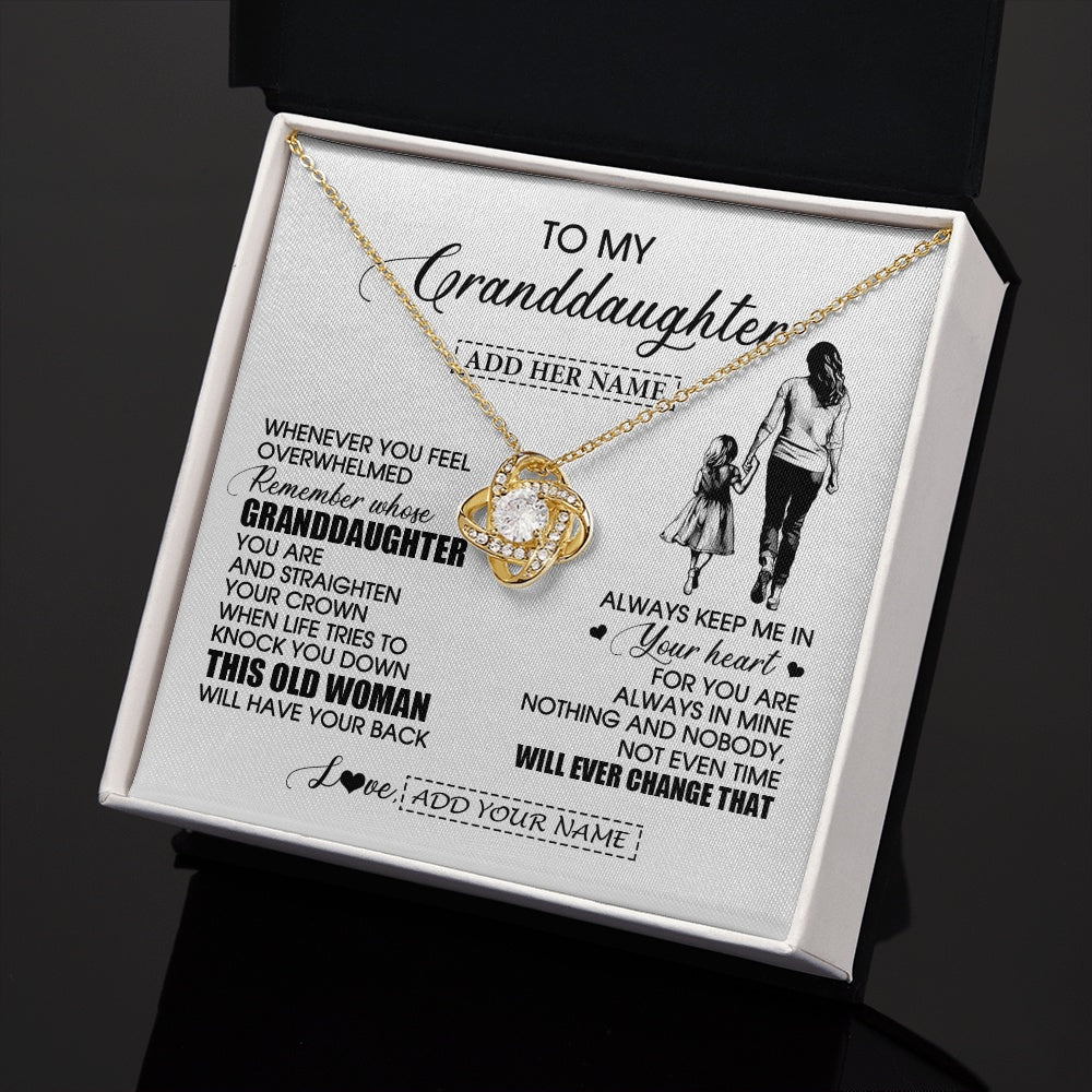 Love Knot Necklace 18K Yellow Gold Finish | 2 | Personalized To My Granddaughter Gifts Necklace From Grandma Nana Whenever Woman Unique Birthday Gifts For Granddaughter Christmas Gift Box Message Card | siriusteestore.myshopify