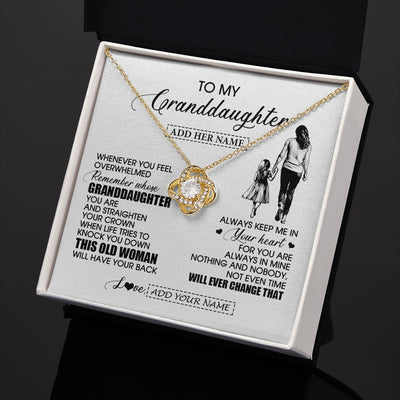 Love Knot Necklace 18K Yellow Gold Finish | 2 | Personalized To My Granddaughter Gifts Necklace From Grandma Nana Whenever Woman Unique Birthday Gifts For Granddaughter Christmas Gift Box Message Card | siriusteestore.myshopify