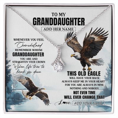 Alluring Beauty Necklace 14K White Gold Finish | 1 | Personalized To My Granddaughter Gifts Necklace From Grandma Whenever Eagle Unique Birthday Gifts For Granddaughter Christmas Jewelry Gift Box Message Card | https://siriusteestore.