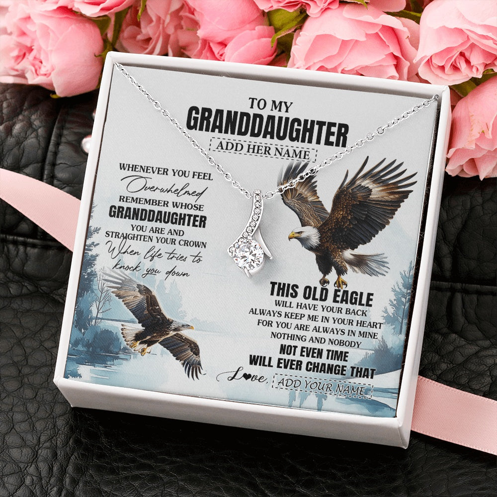 Alluring Beauty Necklace 14K White Gold Finish | 2 | Personalized To My Granddaughter Gifts Necklace From Grandma Whenever Eagle Unique Birthday Gifts For Granddaughter Christmas Jewelry Gift Box Message Card | https://siriusteestore.