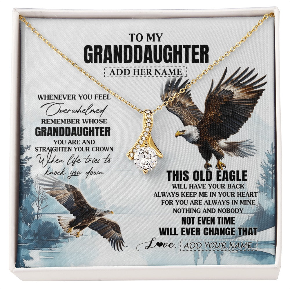 Alluring Beauty Necklace 18K Yellow Gold Finish | 1 | Personalized To My Granddaughter Gifts Necklace From Grandma Whenever Eagle Unique Birthday Gifts For Granddaughter Christmas Jewelry Gift Box Message Card | https://siriusteestore.