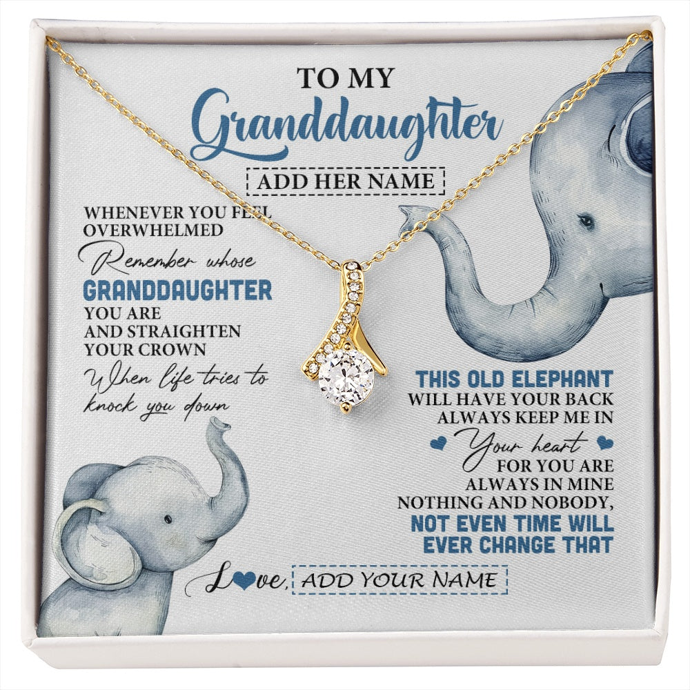 Alluring Beauty Necklace 18K Yellow Gold Finish | 1 | Personalized To My Granddaughter Gifts Necklace From Grandma Whenever Elephant Unique Birthday Gifts For Granddaughter Christmas Custom Gift Box Message Card | siriusteestore.myshopify