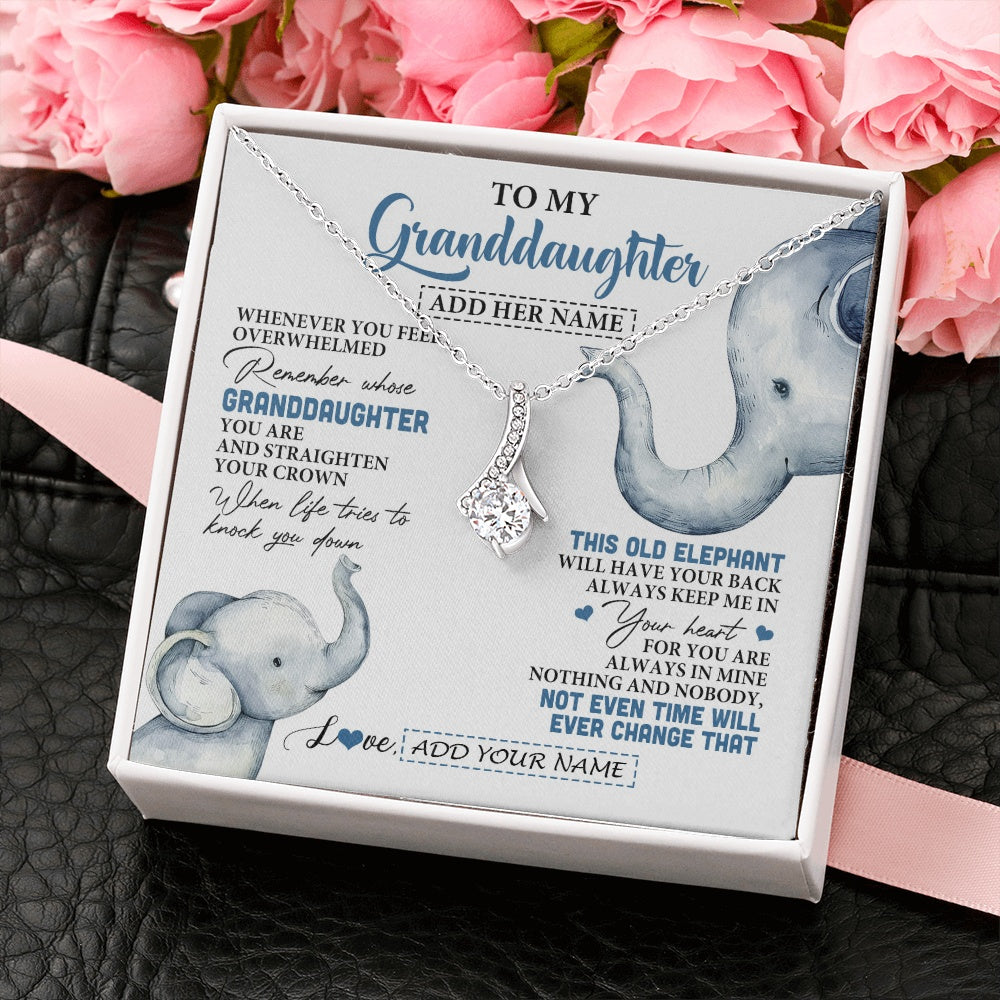 Alluring Beauty Necklace 14K White Gold Finish | 2 | Personalized To My Granddaughter Gifts Necklace From Grandma Whenever Elephant Unique Birthday Gifts For Granddaughter Christmas Custom Gift Box Message Card | siriusteestore.myshopify