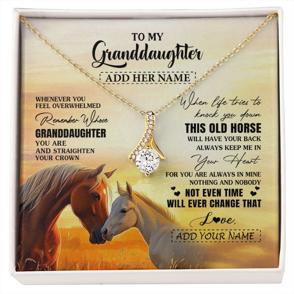 Alluring Beauty Necklace 18K Yellow Gold Finish | 1 | Personalized To My Granddaughter Gifts Necklace From Grandma Whenever Horse Unique Birthday Gifts For Granddaughter Graduation Christmas Gift Box Message Card | siriusteestore.myshopify