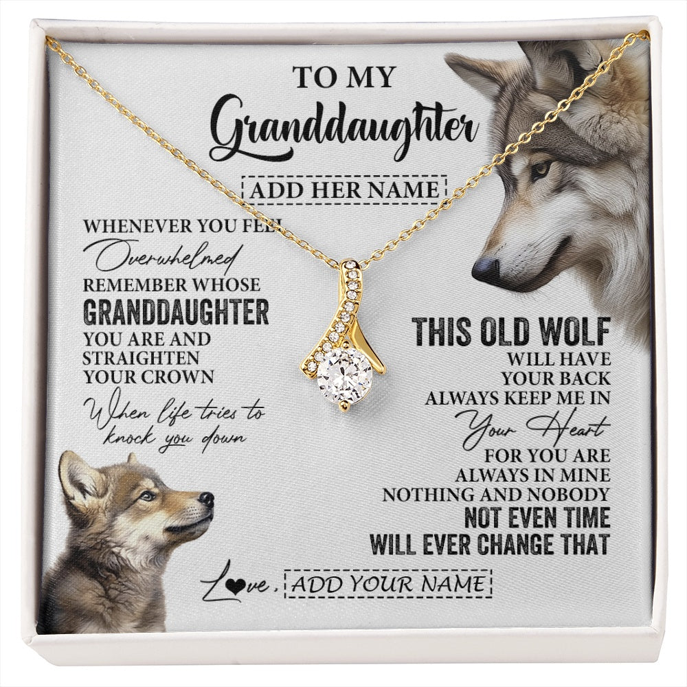 Alluring Beauty Necklace 18K Yellow Gold Finish | 1 | Personalized To My Granddaughter Gifts Necklace From Grandma Whenever Wolf Unique Birthday For Granddaughter Graduation Christmas Custom Gift Box Message Card | https://siriusteestore.