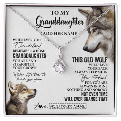 Alluring Beauty Necklace 14K White Gold Finish | 1 | Personalized To My Granddaughter Gifts Necklace From Grandma Whenever Wolf Unique Birthday For Granddaughter Graduation Christmas Custom Gift Box Message Card | https://siriusteestore.