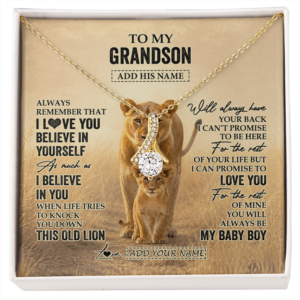 Alluring Beauty Necklace 18K Yellow Gold Finish | 1 | Personalized To My Granddaughter Gifts Necklace From Grandpa Always Remember Lion Gifts For Granddaughter Birthday Graduation Christmas Gift Box Message Card | https://siriusteestore.