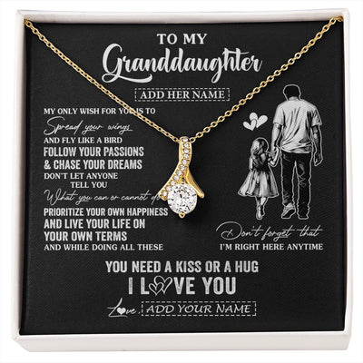 Alluring Beauty Necklace 18K Yellow Gold Finish | 1 | Personalized To My Granddaughter Gifts Necklace From Grandpa Papa My Only Wish For You Granddaughter Birthday Gifts Graduation Christmas Gift Box Message Card | siriusteestore.myshopify