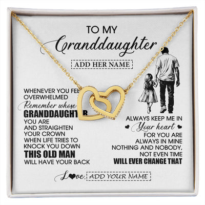 Interlocking Hearts Necklace 18K Yellow Gold Finish | 1 | Personalized To My Granddaughter Gifts Necklace From Grandpa Papa Whenever Man Unique Birthday Gifts For Granddaughter Christmas Gift Box Message Card | siriusteestore.myshopify