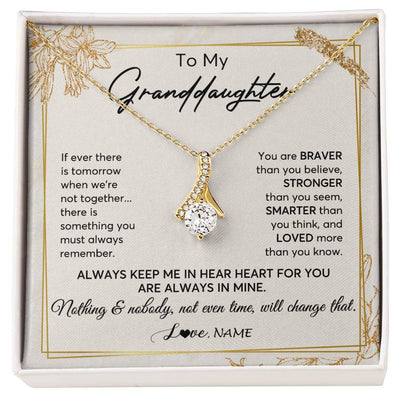 Alluring Beauty Necklace 18K Yellow Gold Finish | 1 | Personalized To My Granddaughter Necklace From Grandma Always Keep Me In Your Heart Granddaughter Birthday Graduation Christmas Customized Gift Box Message Card | siriusteestore