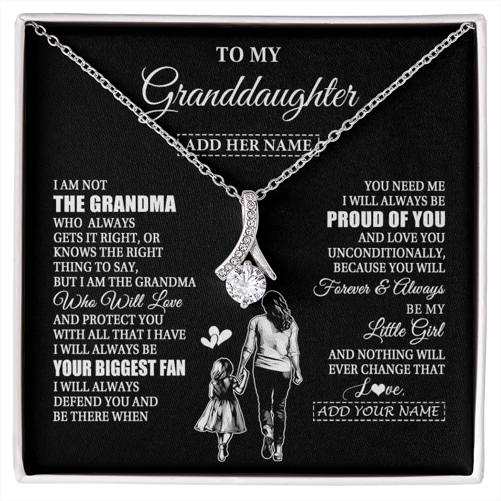 Alluring Beauty Necklace 14K White Gold Finish | 1 | Personalized To My Granddaughter Necklace From Grandma Biggest Fan Birthday Gifts For Granddaughter From Grandparents Christmas Custom Gift Box Message Card | siriusteestore.myshopify