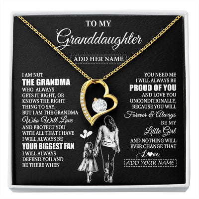 Forever Love Necklace 18K Yellow Gold Finish | 1 | Personalized To My Granddaughter Necklace From Grandma Biggest Fan Birthday Gifts For Granddaughter From Grandparents Christmas Custom Gift Box Message Card | siriusteestore.myshopify