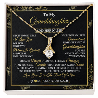 Alluring Beauty Necklace 18K Yellow Gold Finish | 1 | Personalized To My Granddaughter Necklace From Grandma Grandpa I Love You Gift For My Granddaughter Birthday Gifts Christmas Custom Gift Box Message Card | siriusteestore.myshopify