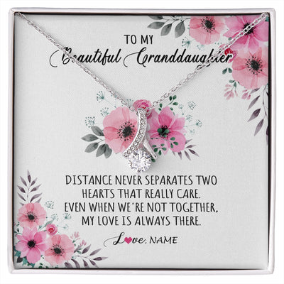Alluring Beauty Necklace 14K White Gold Finish | 1 | Personalized To My Granddaughter Necklace From Grandma Nana My Love Is Always There Granddaughter Birthday Customized Gift Box Message Card | siriusteestore.myshopify