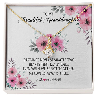 Alluring Beauty Necklace 18K Yellow Gold Finish | 1 | Personalized To My Granddaughter Necklace From Grandma Nana My Love Is Always There Granddaughter Birthday Customized Gift Box Message Card | siriusteestore.myshopify