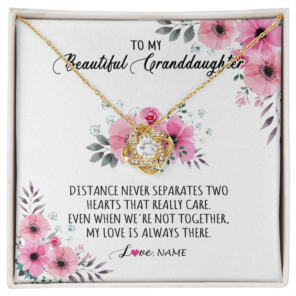 Love Knot Necklace 18K Yellow Gold Finish | 1 | Personalized To My Granddaughter Necklace From Grandma Nana My Love Is Always There Granddaughter Birthday Customized Gift Box Message Card | siriusteestore.myshopify