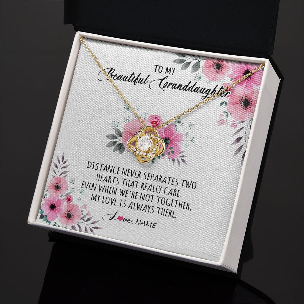 Love Knot Necklace 18K Yellow Gold Finish | 2 | Personalized To My Granddaughter Necklace From Grandma Nana My Love Is Always There Granddaughter Birthday Customized Gift Box Message Card | siriusteestore.myshopify