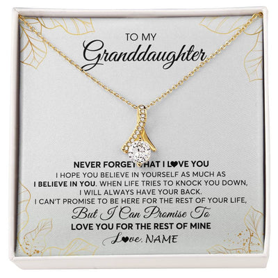 Alluring Beauty Necklace 18K Yellow Gold Finish | 1 | Personalized To My Granddaughter Necklace From Grandma Never Forget That I Love You Granddaughter Birthday Christmas Customized Gift Box Message Card | siriusteestore